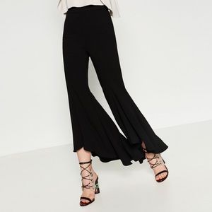 Zara Studio Flare High Low Trousers
